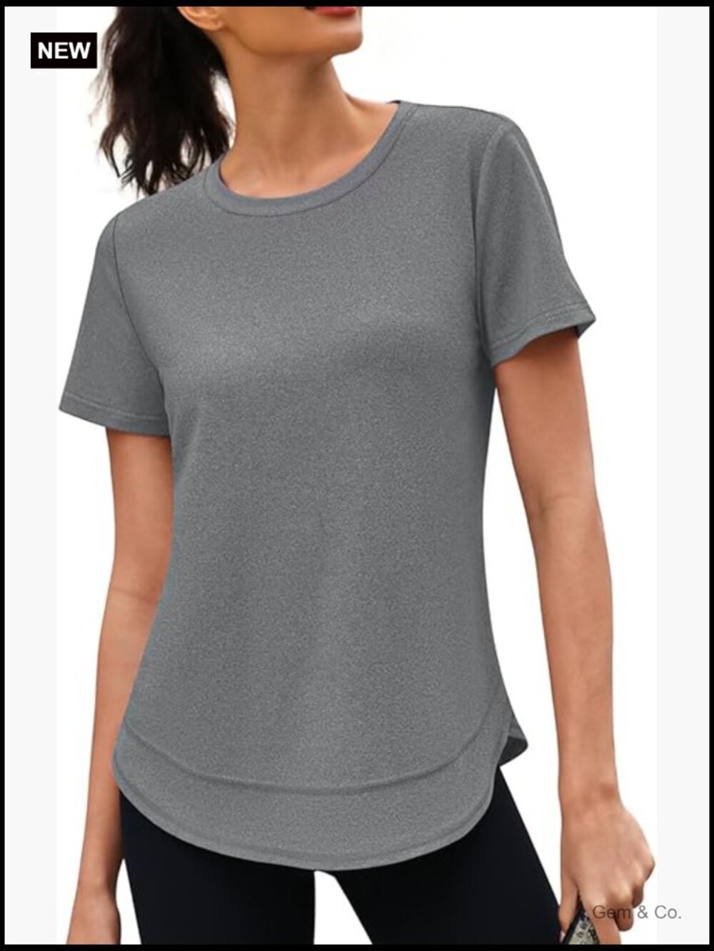 Women's Short Sleeve Crewneck Workout T-Shirt Quick Dry Yoga Running Top S-3XL